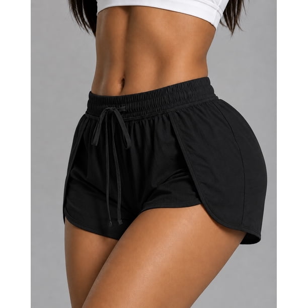 Short Deportivo Para Mujer Doble Capa Con Bolsillo Running