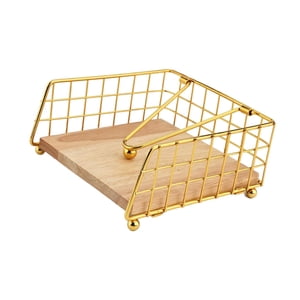 Bothyi - Servilletero De Hierro Para Mesa, Organizador De Servilletas Para Mesa De Comedor Al Aire Libre, Fiesta, Dorado