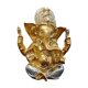 thumbnail image 2 of Estatua Del Señor Ganesha, Estatuilla India De Ganesha Para Sala De Estudio De Meditación, Interior Dorado, 2 of 5