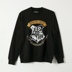 Poleron Cerrado Mujer Escudo Negro Harry Potter