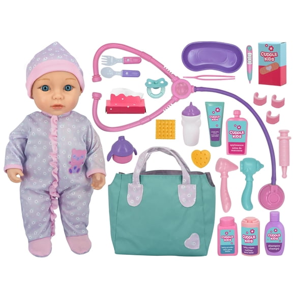 Muñeca Baby Check Up Cuddle Kids 38 cm con 20 Accesorios