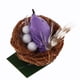 thumbnail image 2 of 1/6 casa de mu?ecas en miniatura nido de pájaros con huevos para hadas jardín decoración púrpura, 2 of 5