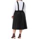 thumbnail image 3 of Agnes Orinda Conjuntos de Halloween para Mujeres Tallas Grandes Vestido Peto de Pana con Tirantes Ajustables Vintage Cómodo Otoño Invierno Vestidos de Peto Plisados con Bolsillos 1X Negro, 3 of 6