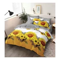 Casadeliacl - Juego De Sábanas T.F.I Para Cuna 1.5 Plaza Girasol Amarillo