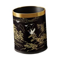 Magideal - Basura Redonda Puede Ser Basura Puede Versátil Contenedor De Basura Pestañas De Basura Contenedor De Residuos Para Dormitorio Interiores De La Oficina Oro