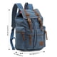 thumbnail image 2 of Mochila HuaChen Vintage de lona con detalles en piel azul, 2 of 6