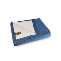 El Castillo - Frazada Gruesa 100% Lana Virgen Azul 1 Plaza