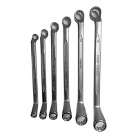 Genérico - Llave Doble Punta Corona/Corona Curva 6Pcs 8-19Mm Plateado