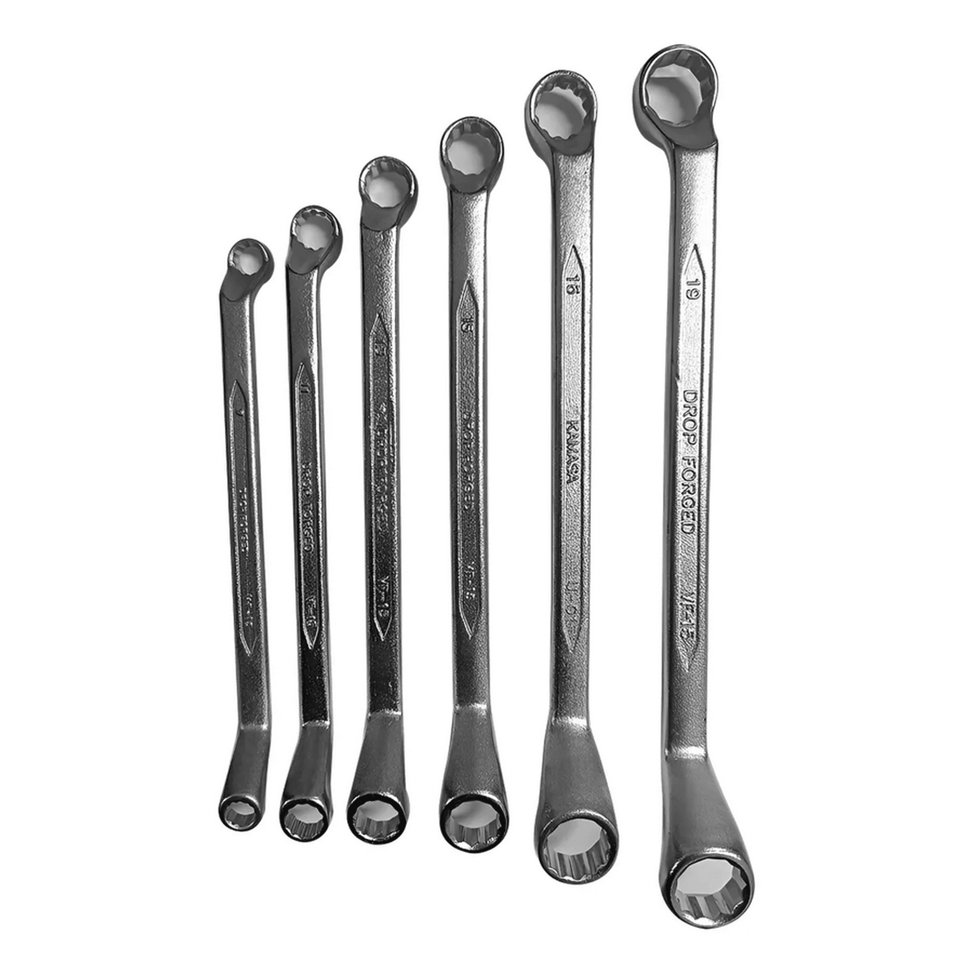 Genérico - Llave Doble Punta Corona/corona Curva 6pcs 8-19mm Plateado