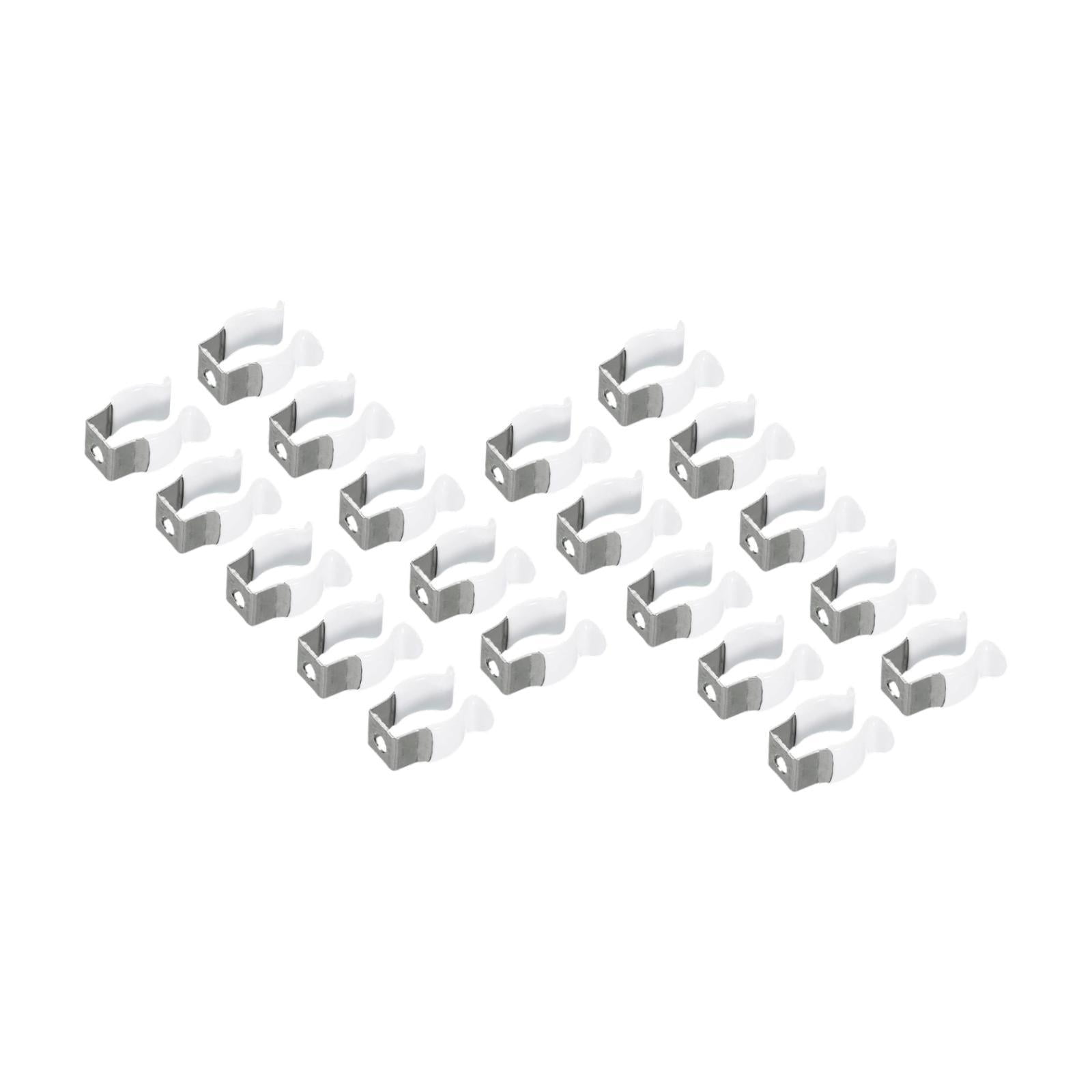 Magideal - 20 Piezas T5 Clips Soporte De Soporte De Acero Al Manganeso Resistente Fácil De Instalar Abrazaderas De Tubería Accesorios De Montaje Para Tubo De Luz Acero Al Manganeso Pp