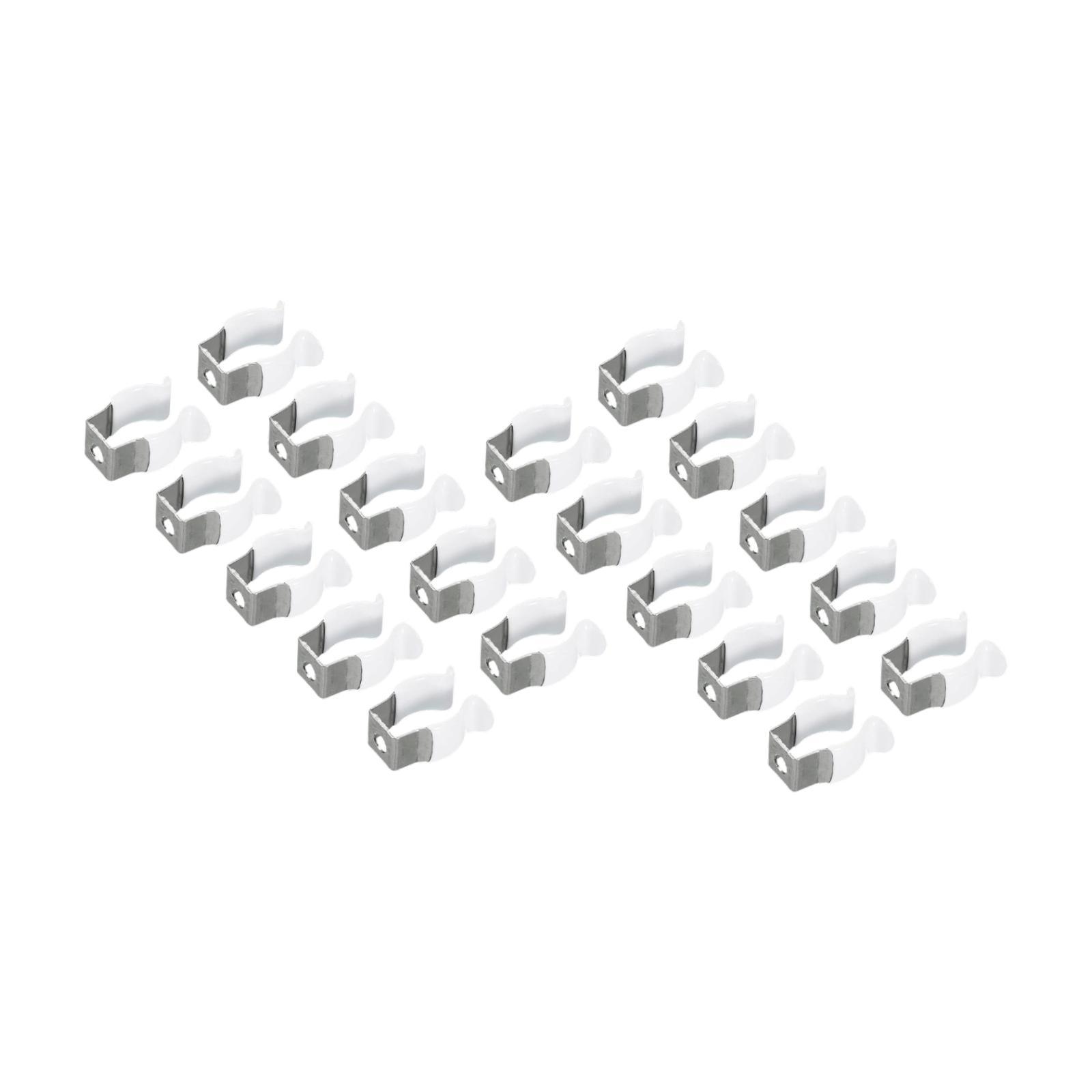 Magideal - 20 Piezas T5 Clips Soporte De Soporte De Acero Al Manganeso Resistente Fácil De Instalar Abrazaderas De Tubería Accesorios De Montaje Para Tubo De Luz Acero Al Manganeso Pp