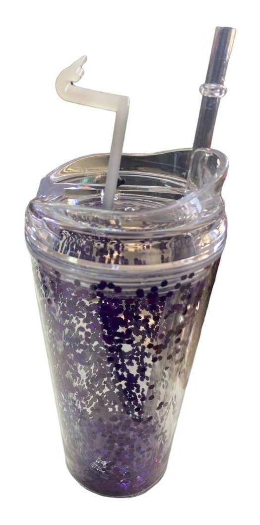 Genérico - Vasos Con Bombilla Vaso Con Tapa Vasos Reutilizables Violeta