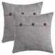 thumbnail image 1 of Funda de Cojines REGALWOVEN con Triple Botón Decorativo Fundas de Almohada Oblongas para Sofá Cama Gris 18" x 18", 1 of 6