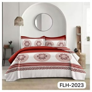 Genérico - Cubrecama Quilt Verano 2 Plazas - Blanco Rojo Mándala Flh2023
