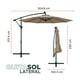 thumbnail image 2 of Quitasol Terraza 360° 3x3 mt Panel Solar Luz Led Khaki oscuro Vincenzi, 2 of 10