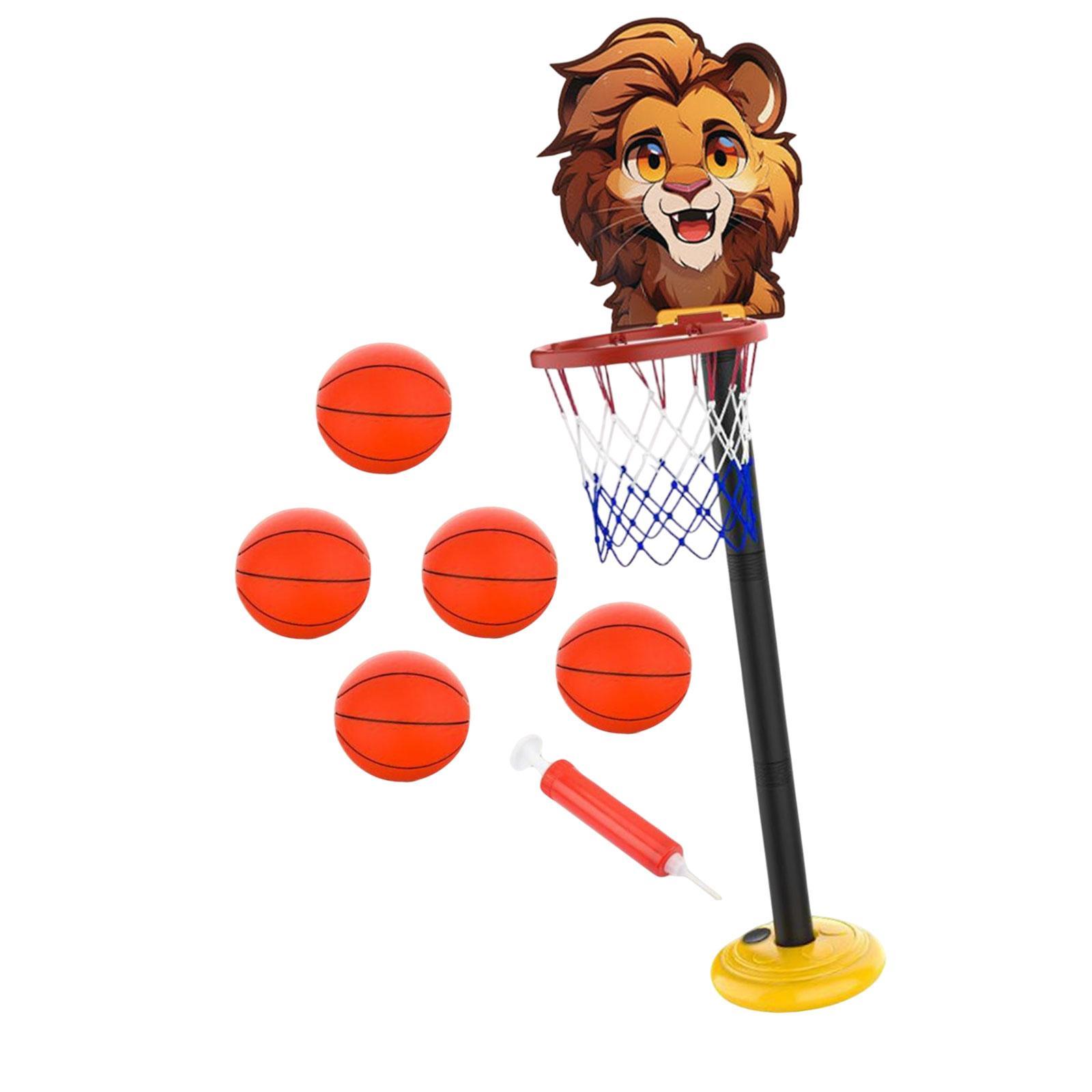 Ioensy - Juego De Aro De Baloncesto Para Niños, Red De Baloncesto Portátil Para Niños, Regalos, Práctica, Marrón