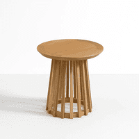 Klik Muebles - Mesa Redonda De 50 Cm Madera Natural Con Base Estilo Rejilla