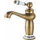thumbnail image 1 of Grifo de baño retro, grifo de lavabo con manija de cerámica, mezclador monomando, grifo de baño de agua fría y caliente, latón, 1 of 5