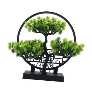 Bothyi - Árbol Bonsái Artificial Verde Para El Alféizar De La Ventana, La Mesa Del Hogar, El Escritorio De La Oficina, Verde Claro