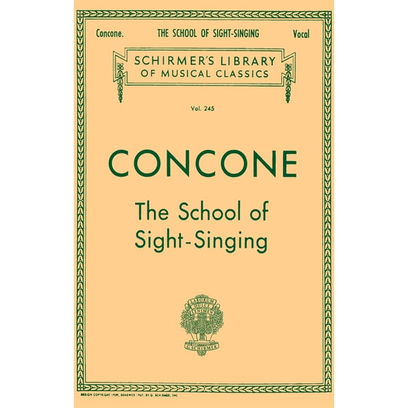 Libro G. Schirmer, Inc. Concone: Canto a Primera Vista, 64 páginas