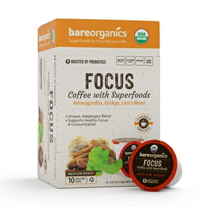 Café Bareorganics Focus Con Probióticos Superfoods, 10 Tazas