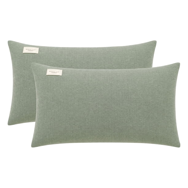 REGALWOVEN 2 Paquete de Fundas de Almohada de Algodón, Resistente a Arrugas y Duradera con Cierre de Sobre, Verde Unisex Queen