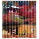 thumbnail image 1 of Cortina de ducha con diseño de paisaje natural, juego de cortinas de baño con ganchos, tamaño 66 x 72 pulgadas, 1 of 3