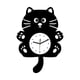 thumbnail image 3 of Reloj De Pared Con Forma De Gato, Bonito Reloj Para Habitación Infantil, Ideal Para Casa De Campo, Hotel, Cafetería, Color Negro., 3 of 5