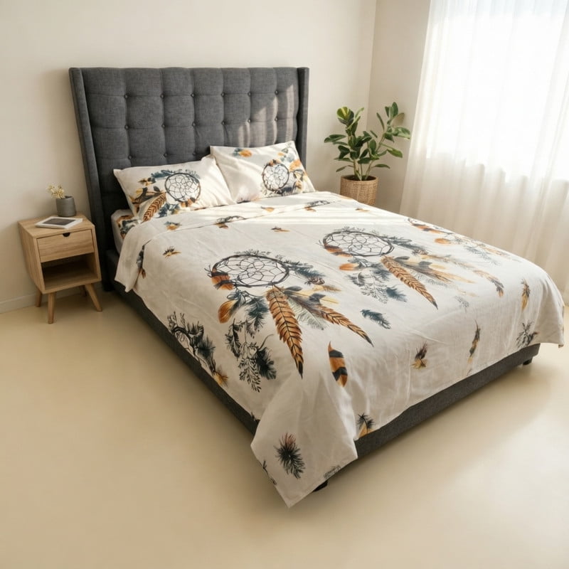 Genérico - Juego De Sabanas 100% Algodón De 1 Plazas + 1 Funda Para Almohada 50x70cm