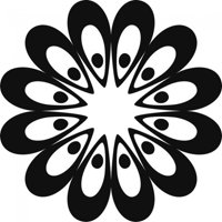 Rienda Libre Graphics - Decomural Retro Flower Floral Centrepiece Ws-18370