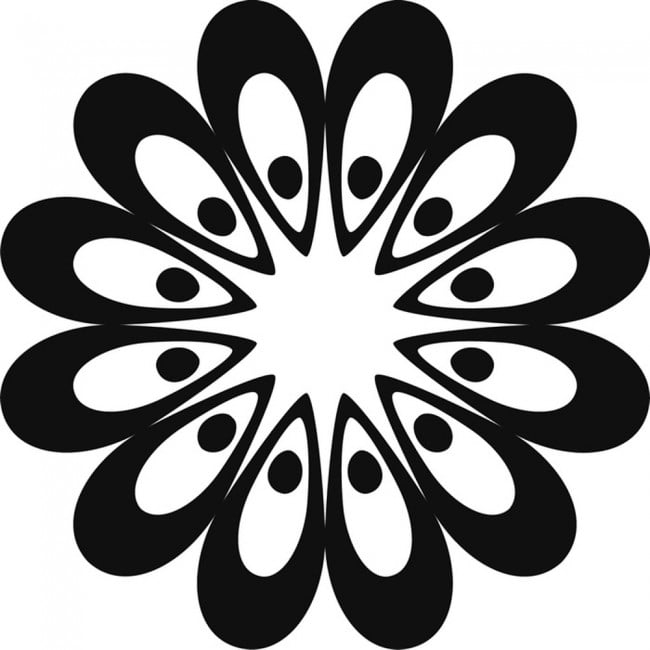 Rienda Libre Graphics - Decomural Retro Flower Floral Centrepiece Ws-18370