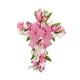 thumbnail image 5 of Corona De Flores Artificiales, Corona De Puerta De Tulipán, Festival De Pared, Corona Cruzada De Pascua, Blanco Y Rosa, 5 of 5