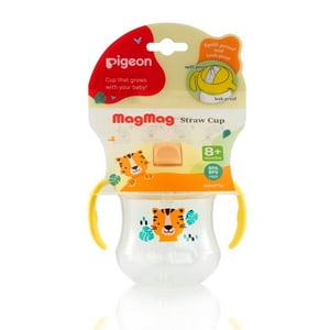 Vaso Magmag Con Bombilla 200Ml Pigeon (+8Meses) Amarillo