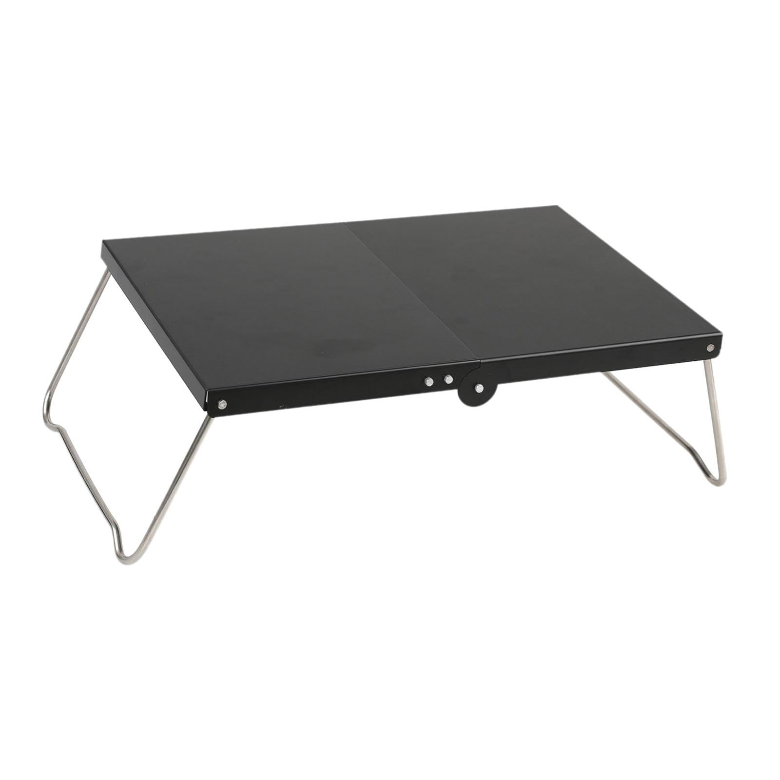 Ioensy - Mesa Plegable Para Acampar, Escritorio Exterior Resistente Para Acampar, Para Patio, Pesca, Patio Trasero, Color Negro