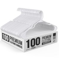 Our Modern Space - Paquete De 100 Perchas De Plástico Para Camisas, Pantalones, Abrigos, Vestidos Y Faldas