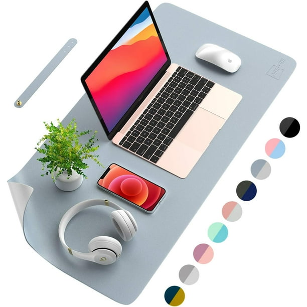 Protector de escritorio de piel sintética de doble cara, alfombrilla grande para ratón, tapete de escritura, impermeable, organizador para escritorio, decoración de mesa para oficina, hogar y juegos (