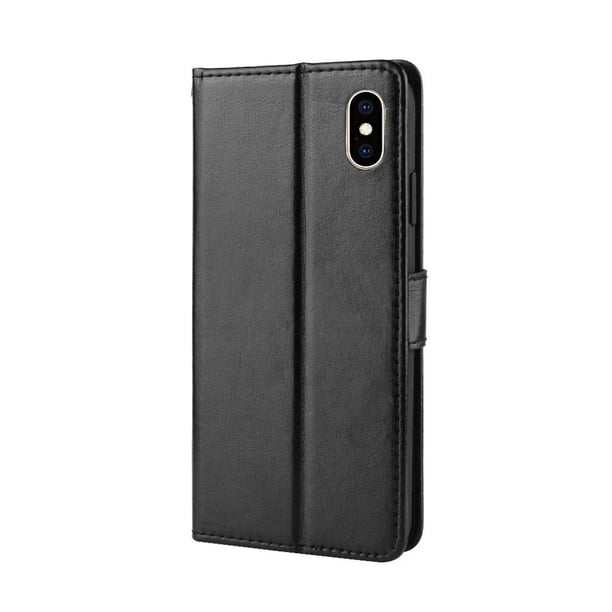 Funda tipo libro para iPhone X/XS, cartera todo‑en‑uno, funda multifuncional con tarjetero y correa de muñeca desmontable