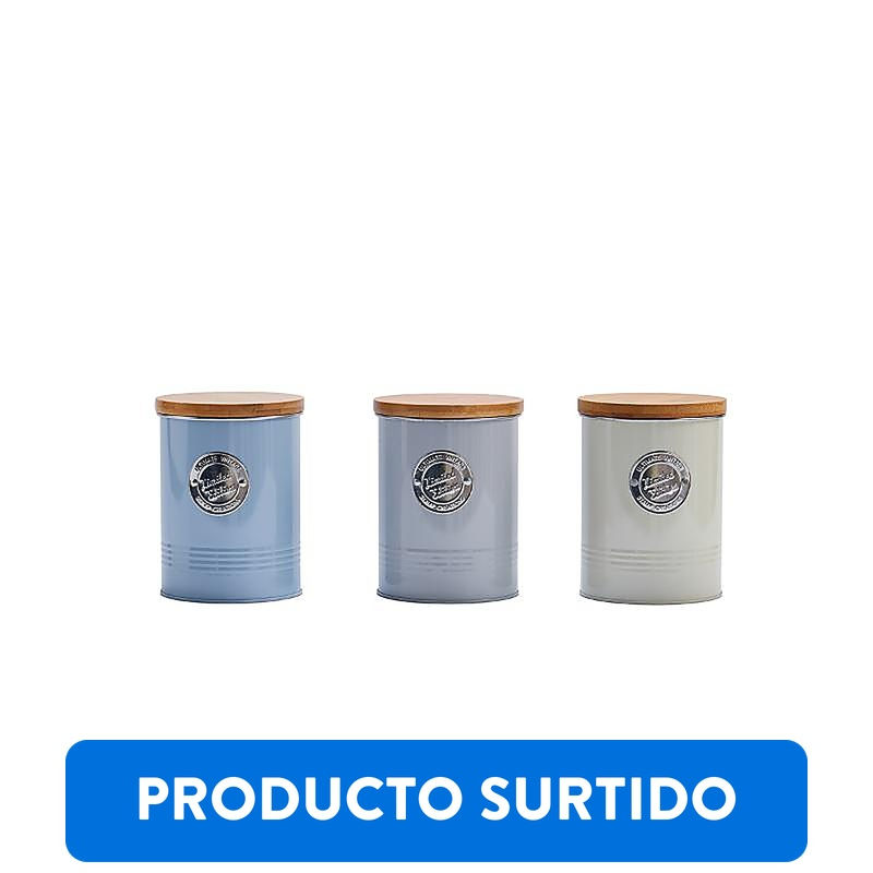Mainstays - Canister Acero Con Tapa Madera, Producto Surtido