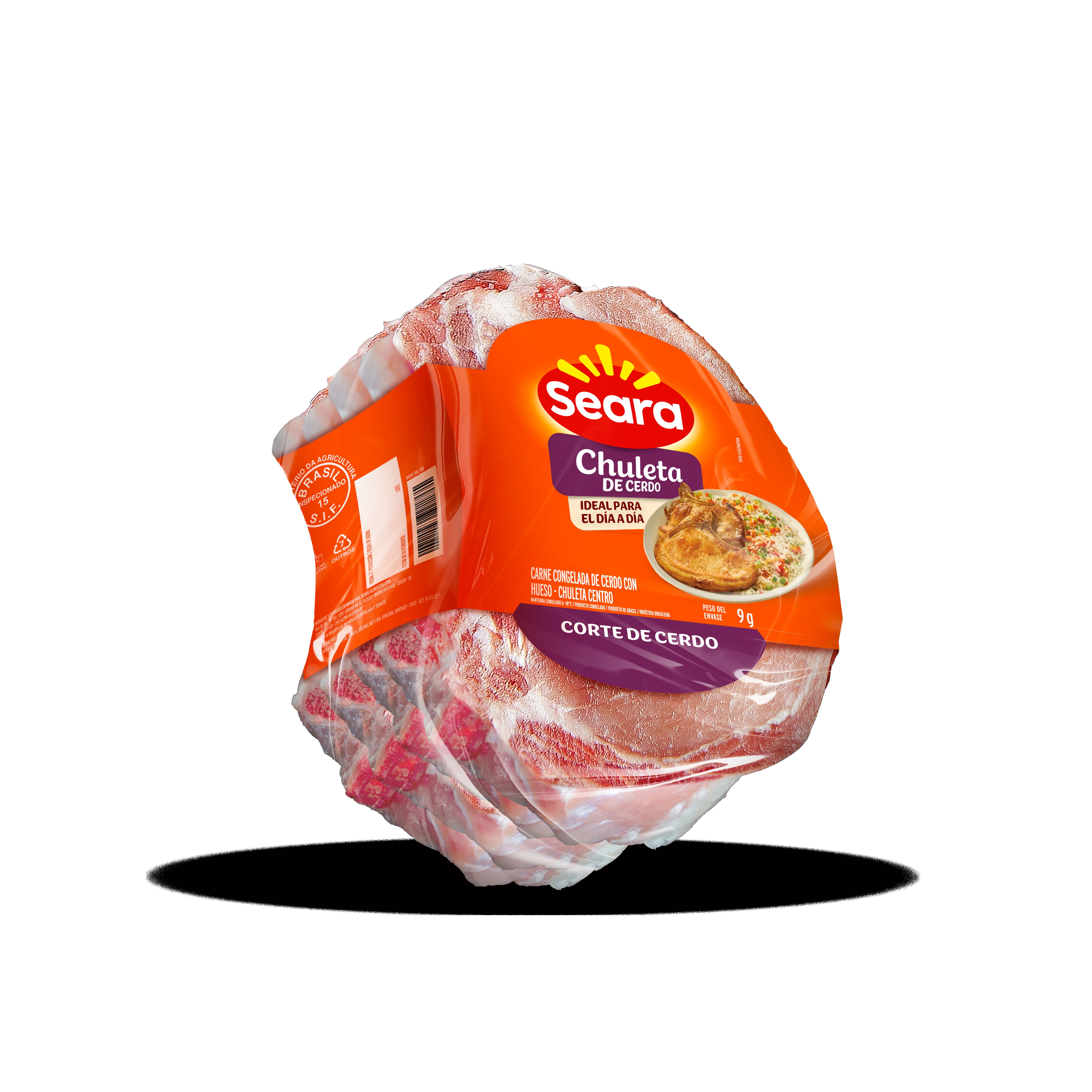 Chuletas Congeladas De Cerdo Con Hueso 600 g Seara