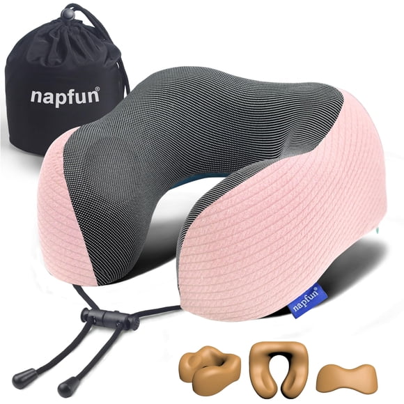 Almohada Cervical De Viaje De Espuma Viscoelástica Ajustable Rosa