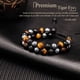 thumbnail image 2 of Pulsera de triple protección, auténtica obsidiana negra de ojo de tigre y hematita de 8 mm para hombres y mujeres. Pulseras curativas de cristal que traen suerte, prosperidad y felicidad., 2 of 5