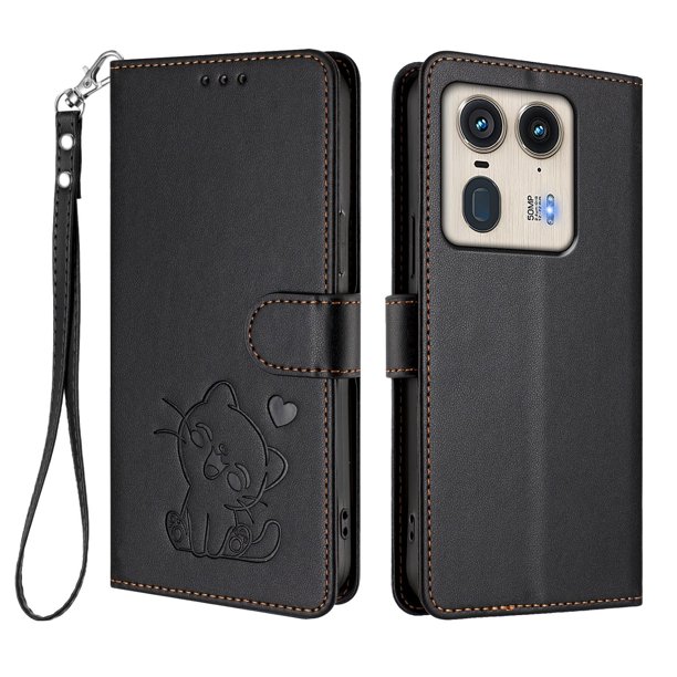 Funda Billetera con Espacio para Fotos para Motorola Edge 50 Ultra 5G, Negro