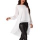 thumbnail image 4 of INSPIRE CHIC Blusas asimétricas de gasa casuales elegantes para mujer con mangas largas de linterna y cuello redondo, S Blanco, 4 of 6