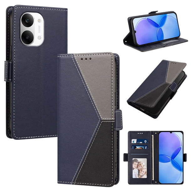 Funda Tricolor con Ranuras para Xiaomi Xiaomi Poco X8 Pro Max 5G, Azul Oscuro