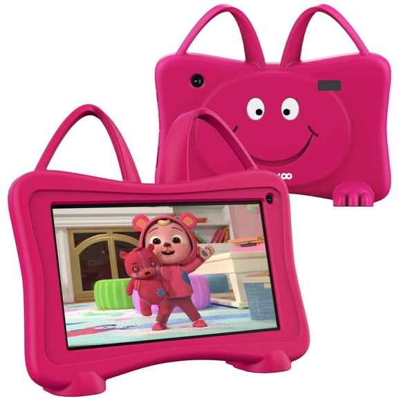 Tableta infantil Trayoo 7 para niños pequeños con WiFi, YouTube, cámara dual Rose