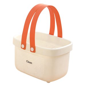 Bothyi - Organizador De Almacenamiento Tote Shower Caddy Bins Organizador Para Garaje Dormitorio Pantry Naranja Y Blanco