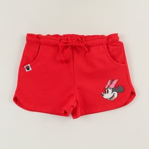Short Cordón Niña Rojo Minnie Mouse Face Disney