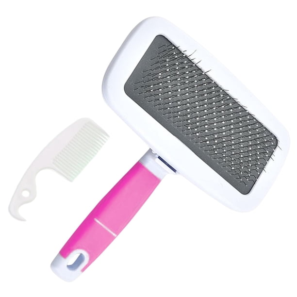 Cepillos multiusos para el cuidado de mascotas, herramienta de limpieza, suministros suaves para mascotas, peines para quitar el pelaje del cobertizo, , Rosa roja