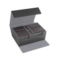 Magideal - Estuche Para Baraja De Cartas Comerciales, Caja De Almacenamiento, Soporte De Protección Para Tarjetas, Cajas Para Tarjetas Deportivas, Organizador De Interior Gris Y Rojo.