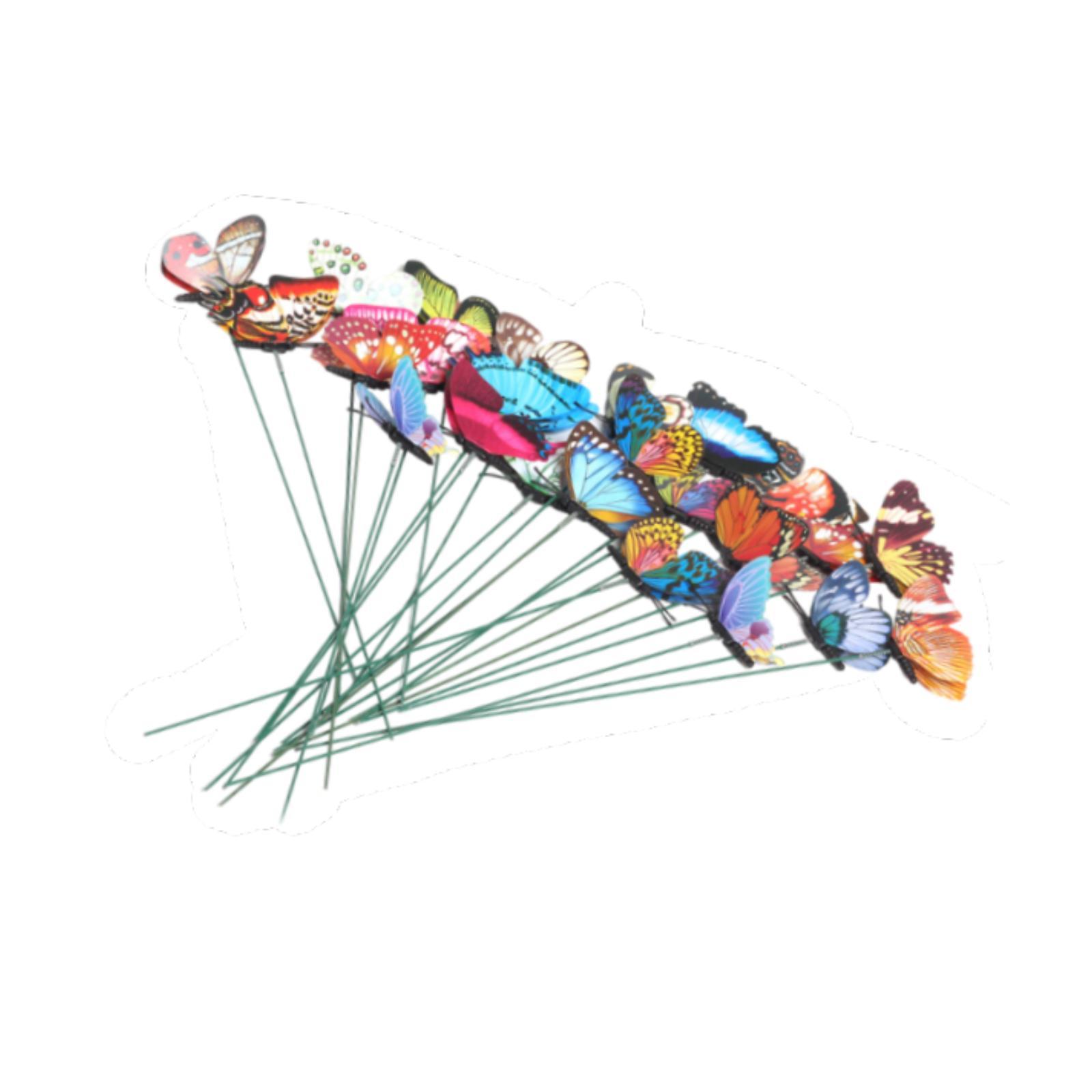 Magideal - 50 Piezas De Mariposas Luminosas, Estacas De Jardín, Adornos Artísticos Para El Patio, Decoración De Macetas Para Césped, Caminos, Jardinería, Paisaje